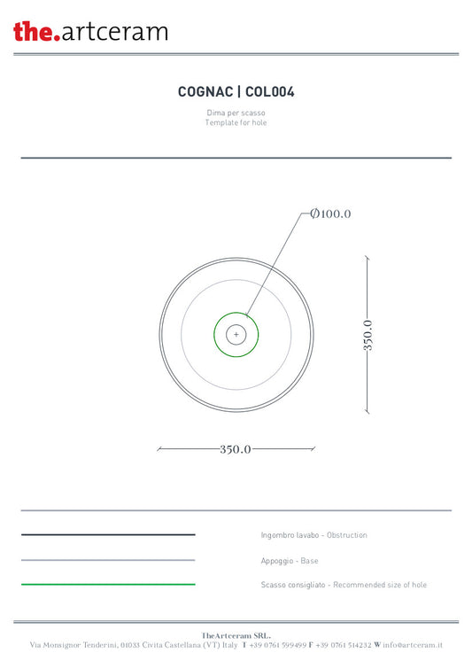 Lavabo Appoggio Cognac cm 35 Marmi & Graniglie