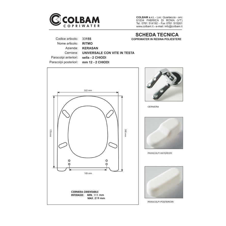 Copriwater Compatibile Ritmo