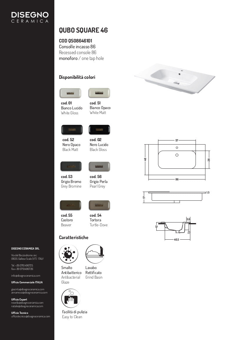 Console intégrée Qubo Square 46 cm