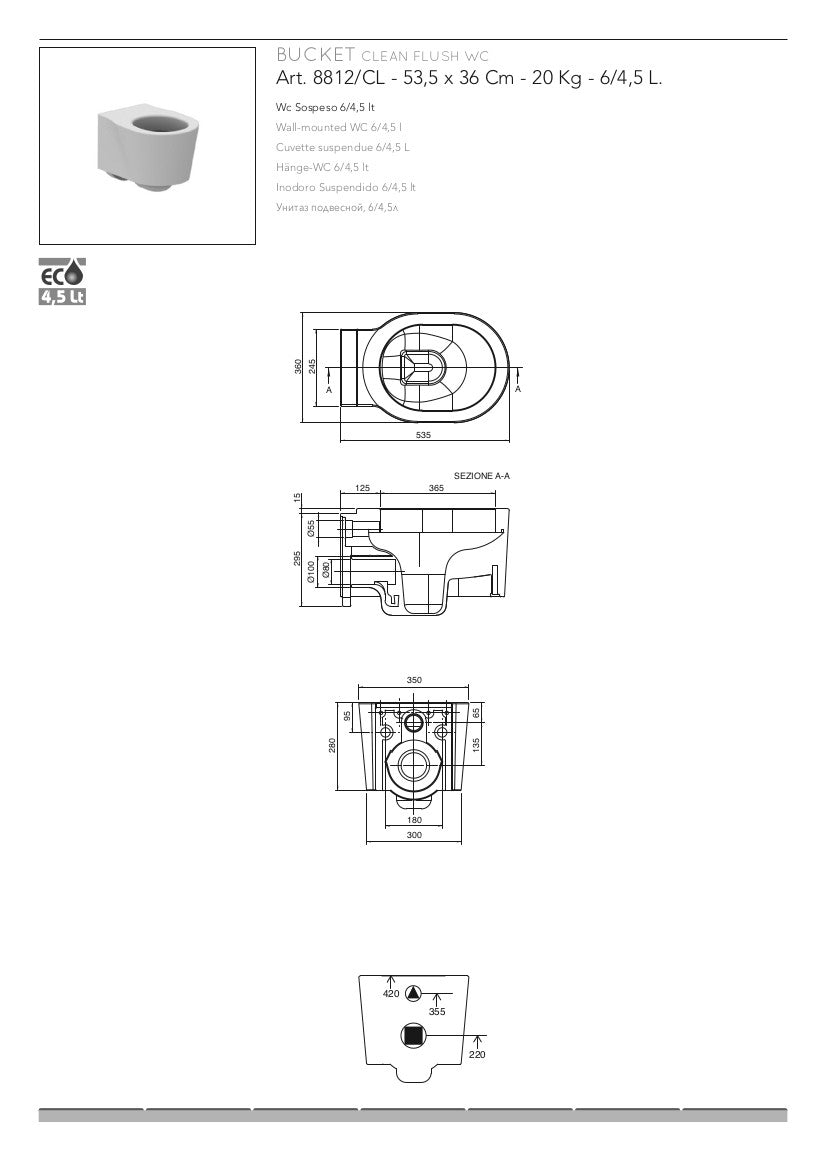 Sanitari sospesi Clean Flush Bucket