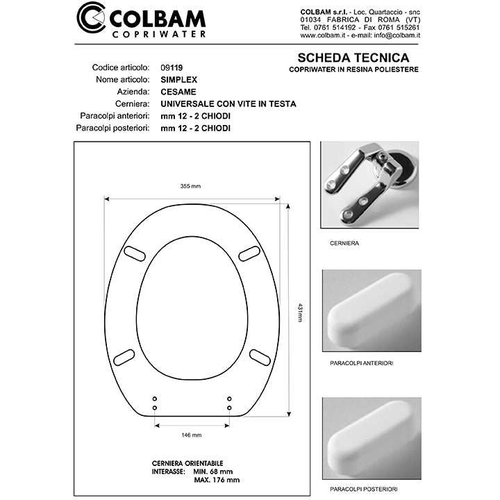Copriwater Compatibile Simplex