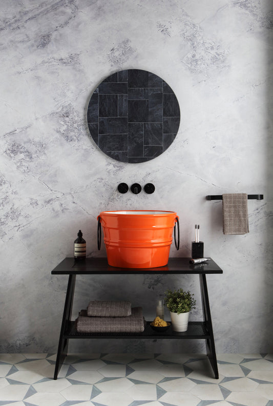 MOBILE DA TERRA IN METALLO CAVALLETTO