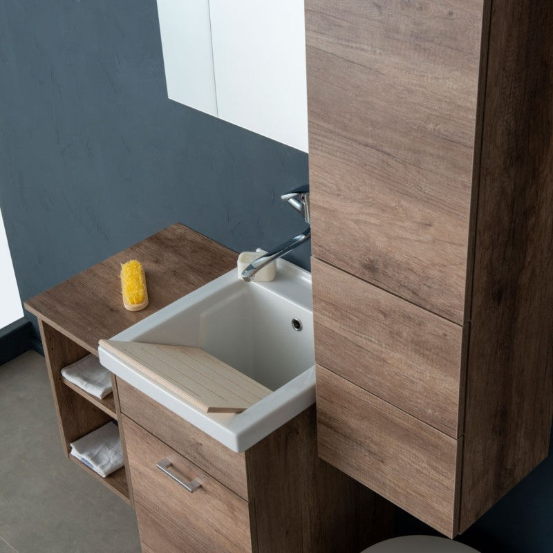 Composizione lavanderia cm 110 Unika con lavatoio modello ONDA 45 X 50