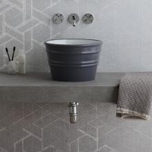 Lavabo rond à poser/suspendu Bacile Midi  Gris Cosmos Mat