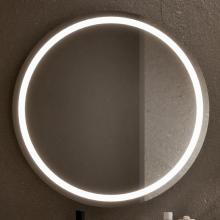Miroir poli de 95x4 cm de diamètre, avec sablage périmétrique rétro-éclairé
