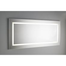 Miroir poli 140x65H, cadre en PVC et sablage périmétrique à l'intérieur de la façade.