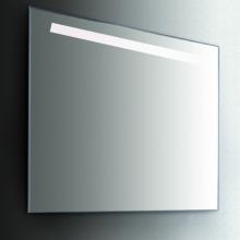 Miroir poli avec bande LED rétro-éclairée.