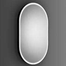 Miroir poli, de forme 50x90h avec cadre en métal laqué noir.