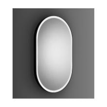 Miroir à bord poli, façonné 50x90h avec cadre en métal thermolaqué noir.