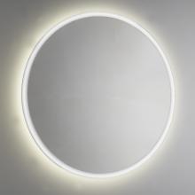 Miroir poli, diamètre 75 cm, avec sablage périmétrique.