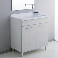 Meuble lavoir avec vasque en ABS et deux portes cm 80x50xH89 Medusa