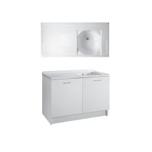 Meuble cache lave-linge avec buses et vasque droite 130x65xH89 Active Wash