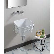 Lavabo à poser/suspendu cm 40x40 Bacile Cubo Blanc