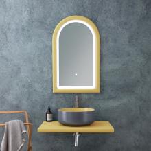 Composition Vasque Bucchero Avec Étagère et Miroir Jaune Zinc