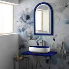 Composition Vasque Bucchero avec étagère et miroir Saphir Bleu