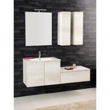 Composition Suspendue salle de bains Unika cm 140 orme blanc