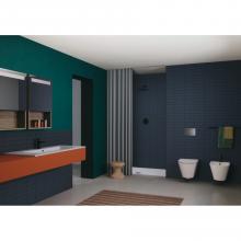 Lavabo console à poser/suspendu cm 121x51vasque simple ou double Slim