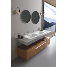 Lavabo encastré double vasque 121x51x h 16,8 cm Soft