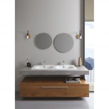 Lavabo encastré double vasque 121x46x h 16,8 cm Soft