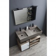 Structure porte-lavabo avec porte et étagères cm 100x50xH70 Quadrello