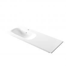 Lavabo encastré avec bassin gauche 121x46x h 16,8 cm Soft