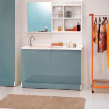 Meuble couvre machine à laver avec bassin à gauche 130x65xH89 Active Wash Statique