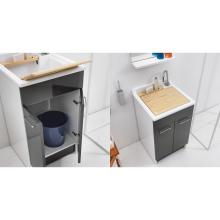 Lavoir d'intérieur 60x60xH86 avec axe de lavage et deux portes Swash