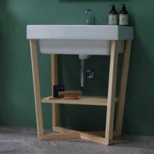 Meuble croisé pour lavabo en bois massif 70x50xH76 Trix