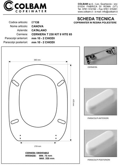 Copriwater Compatibile Canova