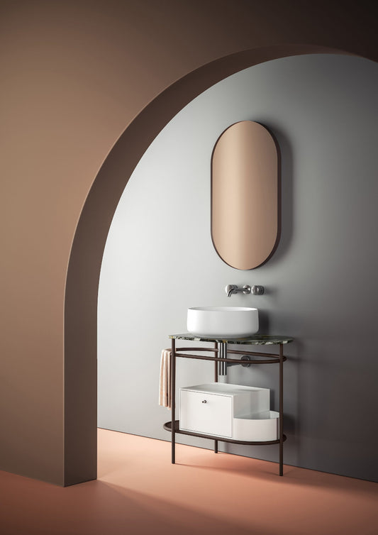 Miroir de salle de bain ovale 50x90 cm avec cadre Look Ring