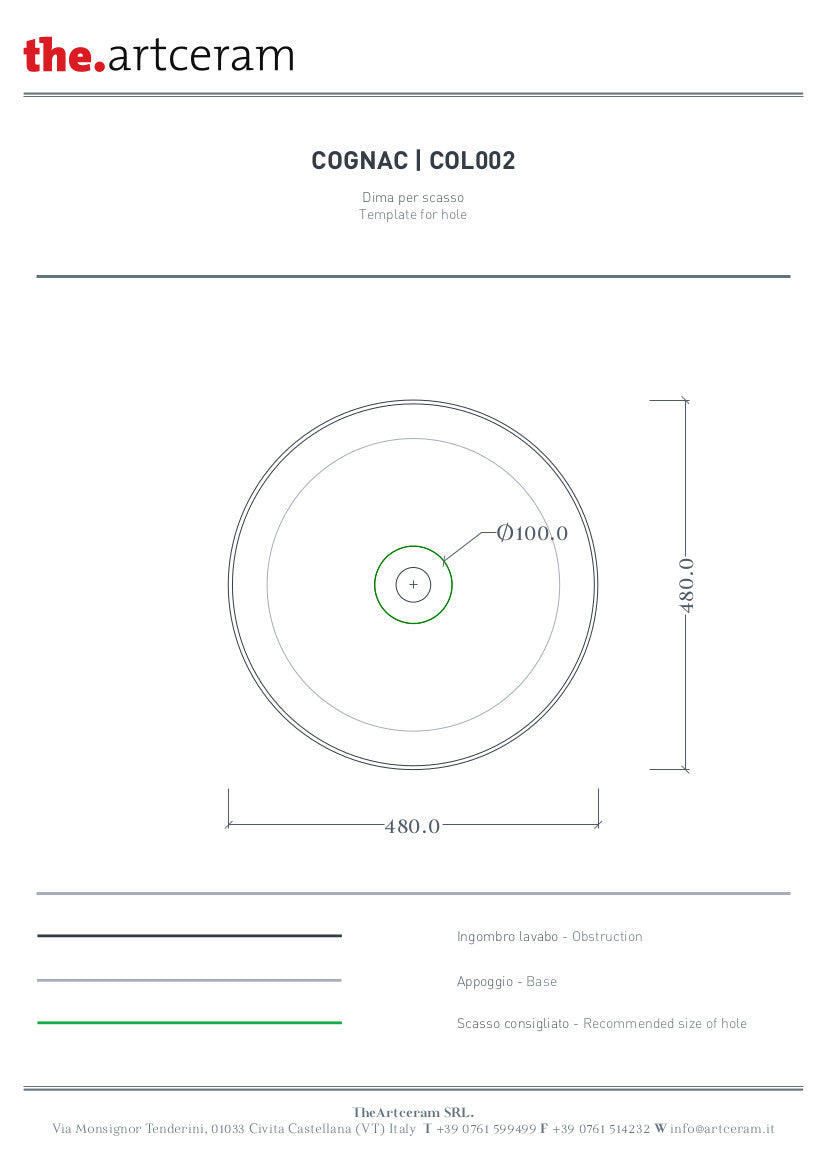 Lavabo Appoggio Cognac 48 Marmi & Graniglie