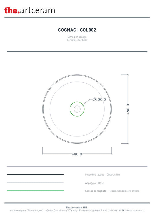 Lavabo Appoggio Cognac 48 Marmi & Graniglie