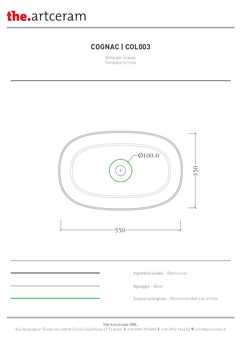 Lavabo Appoggio 55x35 Cognac Marmi & Graniglie