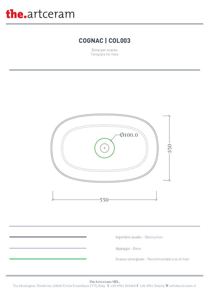 Lavabo Appoggio 55x35 Cognac Marmi & Graniglie