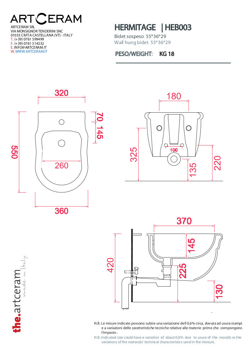 Bidet sospeso Hermitage