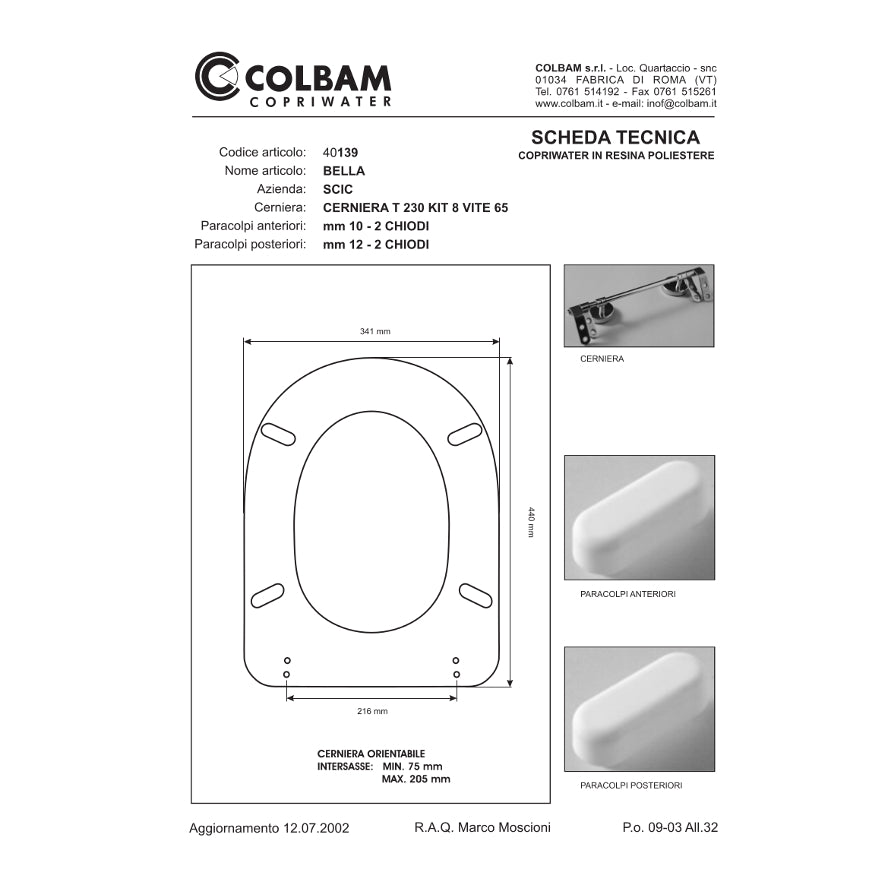 Copriwater Compatibile Bella/Donna/L'altra linea