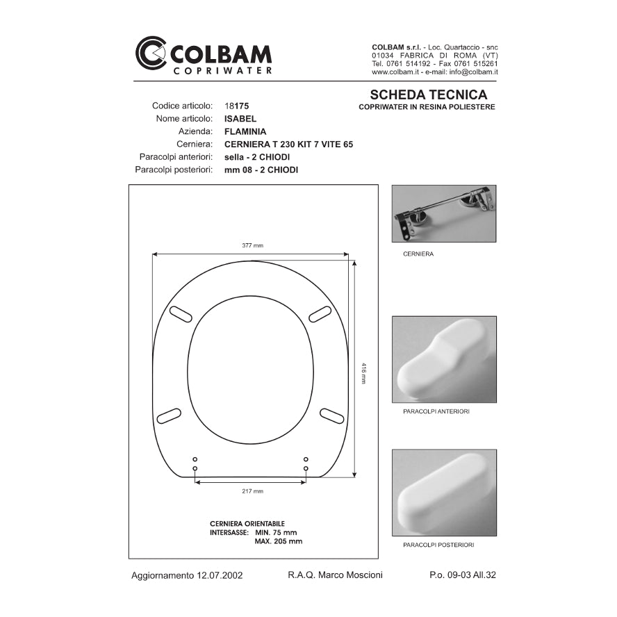 Copriwater Compatibile Isabel