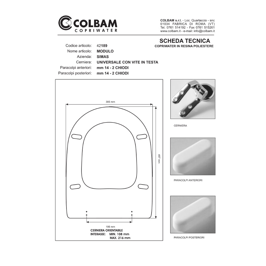 Copriwater Compatibile Modulo