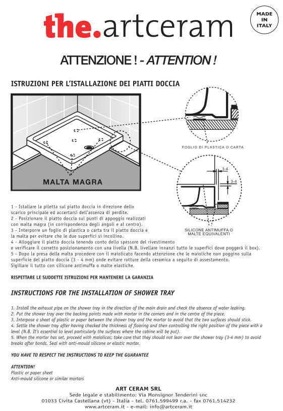 Piatto doccia 120x70 H3 Lapis