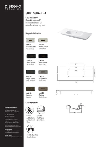 Console intégrée Qubo Square 121 cm