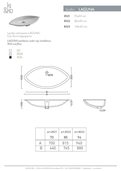 Lavabo Sottopiano Laguna