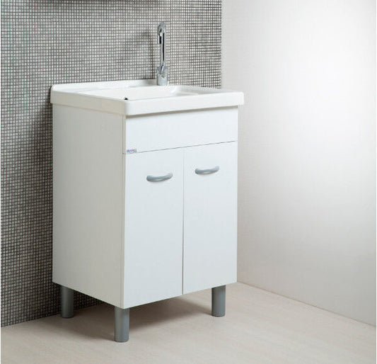 Mobile lavanderia bianco + ceramica Corallo