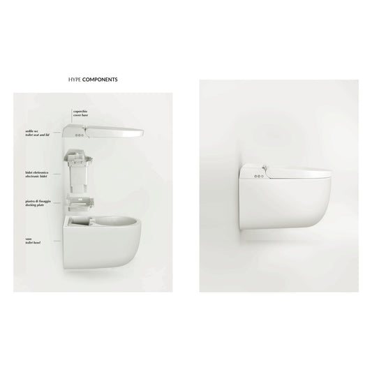 Toilettes murales multifonctionnelles sans bride Hype 