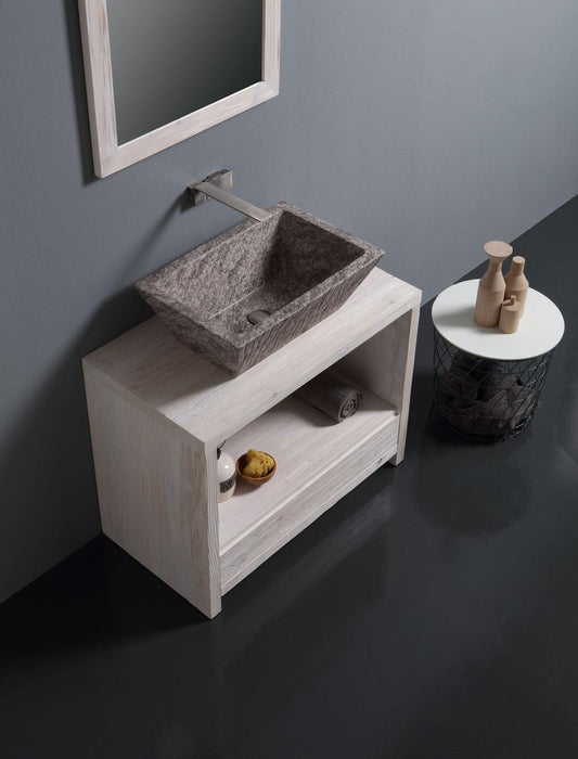 MOBILE DA TERRA IN LEGNO CON CASSETTONE