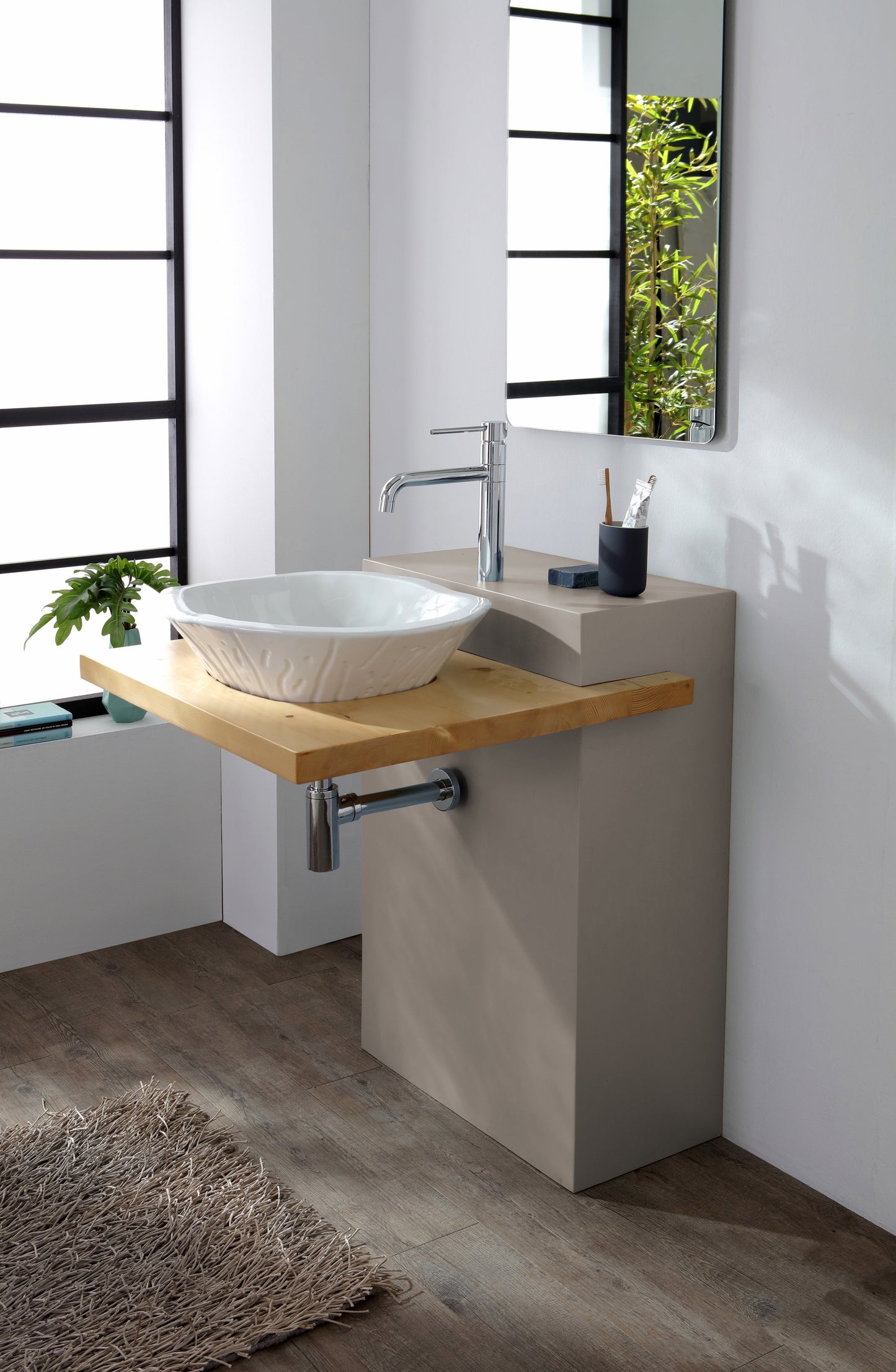 ARMOIRE EN BOIS AVEC ÉTAGÈRE ÉGOUTTANTE