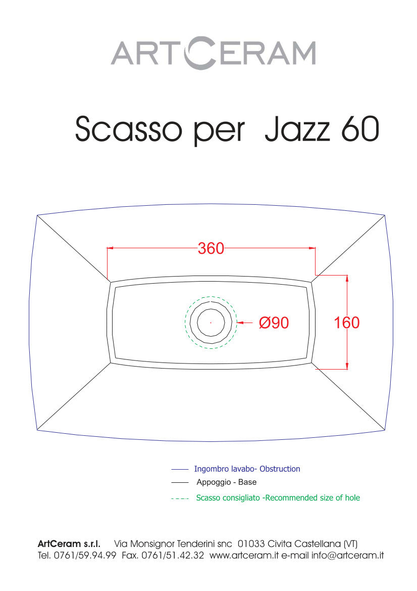 Lavabo appoggio Jazz