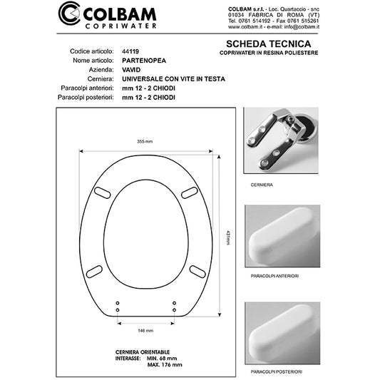 Copriwater Compatibile Farnese/Nike/Partenopea