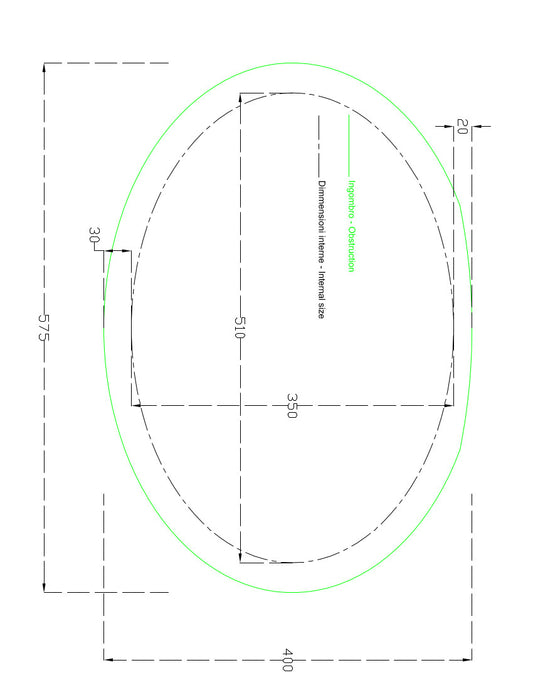 Lavabo sottopiano 57x40 cm