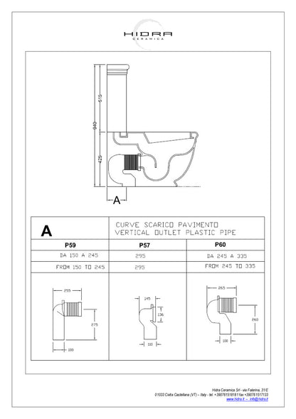 Vaso monoblocco filo muro traslato Ellade