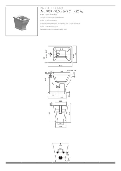 Sanitari a terra Butterfly